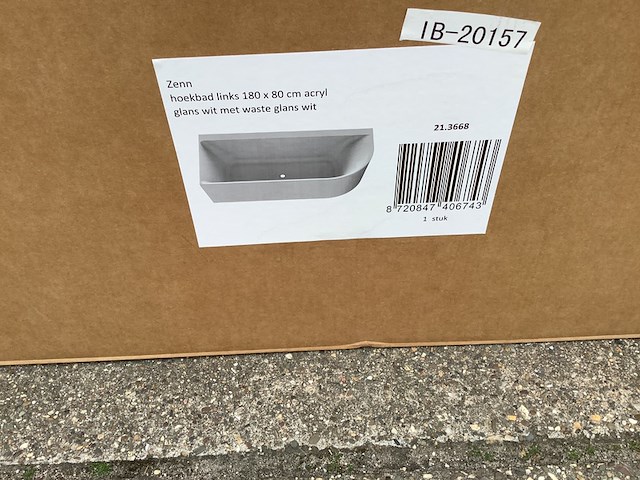 Hoekbad links 180x80 cm wb, 21.3668, glans wit - afbeelding 4 van  9