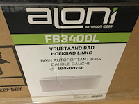 Hoekbad links 180x80x58 cm, aloni, wit - afbeelding 3 van  6