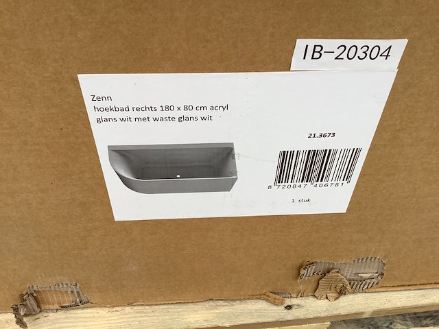 Hoekbad rechts 180x80 cm wb, 21.3673, wit - afbeelding 4 van  8