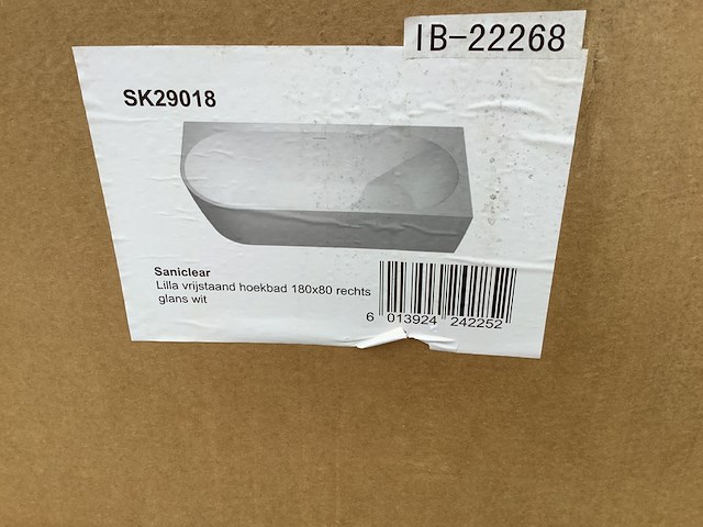 Hoekbad rehts lila, sk 29018, glans wit - afbeelding 3 van  8