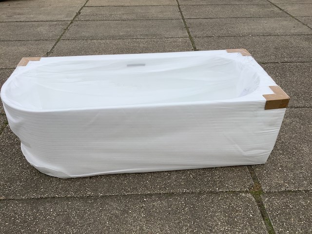 Hoekbad rehts lila, sk 29018, glans wit - afbeelding 5 van  8