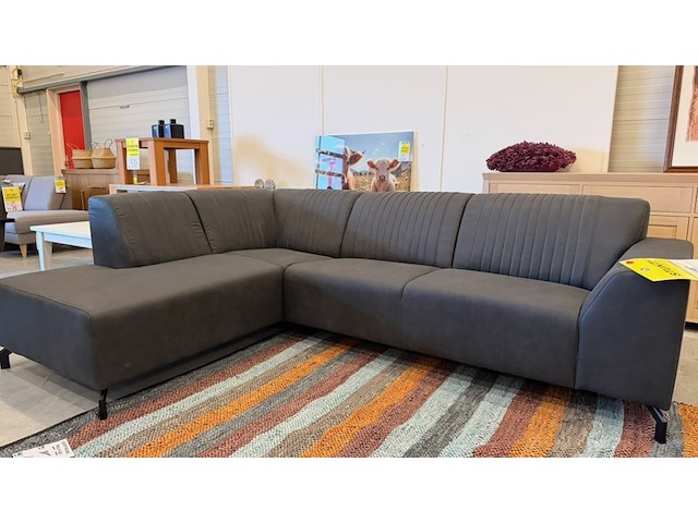 Hoekbank, antraciet, 210x285 cm - afbeelding 1 van  2