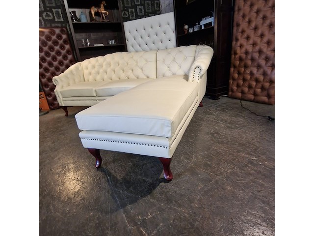 Hoekbank chesterfield, acme, creme - afbeelding 6 van  9