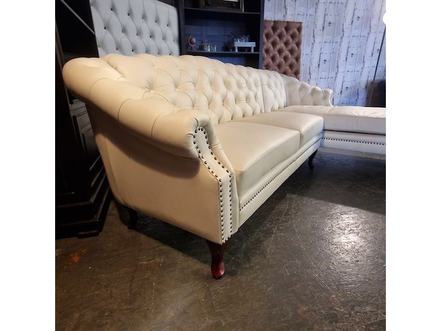 Hoekbank chesterfield, acme, creme - afbeelding 8 van  9