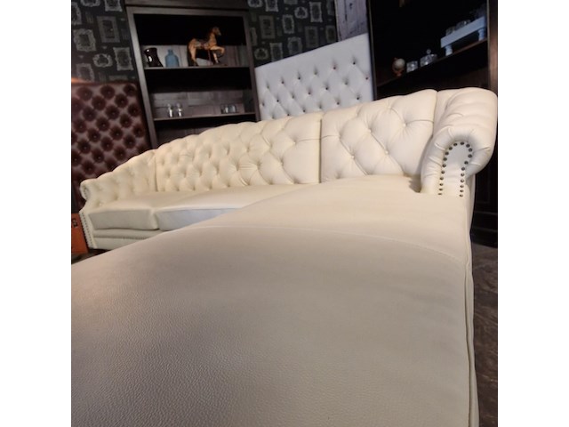 Hoekbank chesterfield, acme, creme - afbeelding 9 van  9