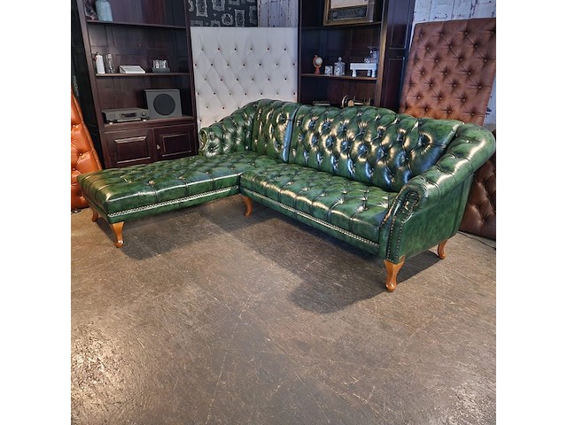 Hoekbank chesterfield, acme, groen - afbeelding 1 van  5