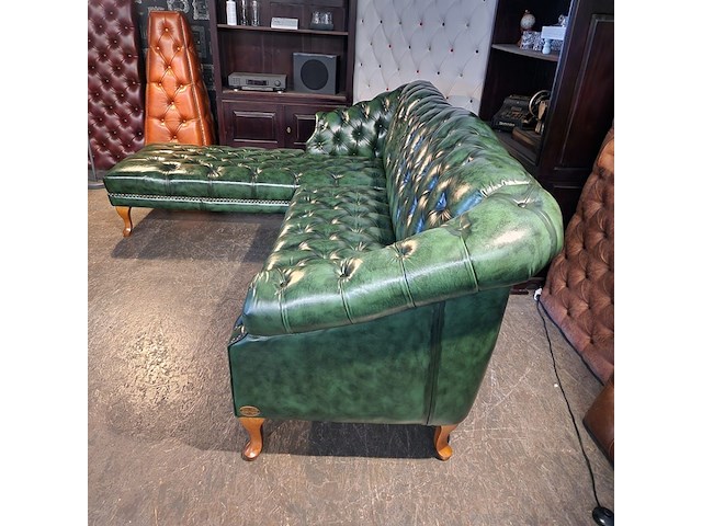 Hoekbank chesterfield, acme, groen - afbeelding 3 van  5