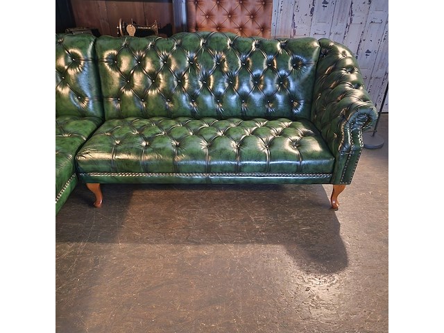 Hoekbank chesterfield, acme, groen - afbeelding 5 van  5