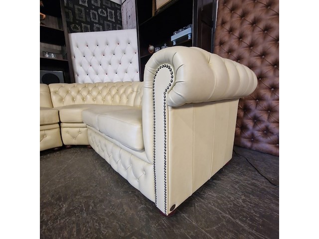 Hoekbank chesterfield, brighton, creme - afbeelding 4 van  12
