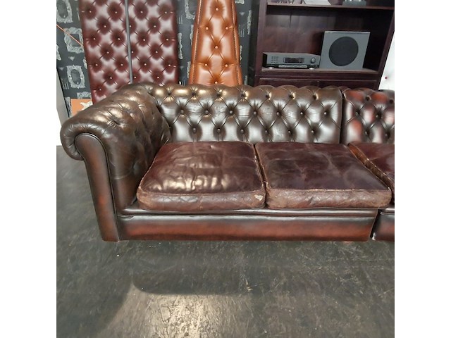 Hoekbank chesterfield, chesterfield, bruin - afbeelding 2 van  11