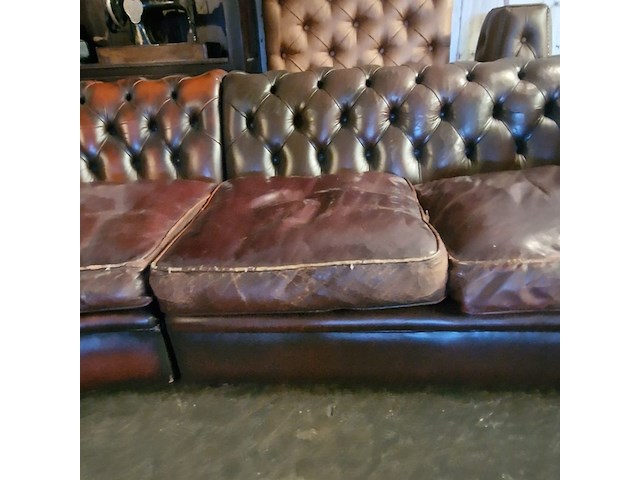 Hoekbank chesterfield, chesterfield, bruin - afbeelding 3 van  11