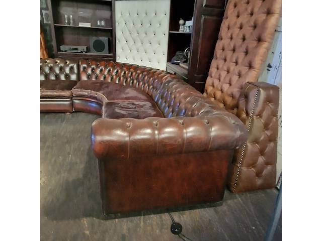 Hoekbank chesterfield, chesterfield, bruin - afbeelding 7 van  11
