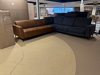 Hoekbank, cognac/antraciet - afbeelding 1 van  5