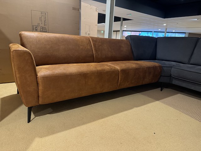 Hoekbank, cognac/antraciet - afbeelding 4 van  5