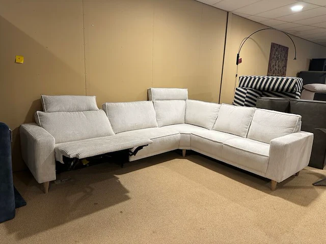 Hoekbank, creme/wit - afbeelding 1 van  5