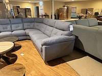 Hoekbank, grijs stof, zwarte poten - afbeelding 2 van  5