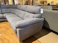 Hoekbank, grijs stof, zwarte poten - afbeelding 3 van  5