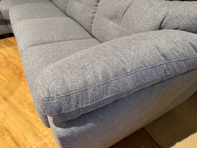 Hoekbank, grijs stof, zwarte poten - afbeelding 5 van  5