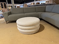 Hoekbank + hocker, groen stof, rvs poten - afbeelding 4 van  7