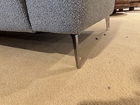 Hoekbank + hocker, groen stof, rvs poten - afbeelding 6 van  7