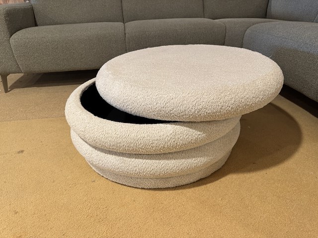 Hoekbank + hocker, groen stof, rvs poten - afbeelding 7 van  7