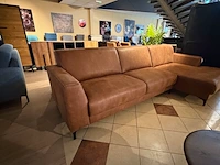 Hoekbank met lounge cognac - afbeelding 2 van  7