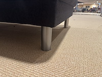 Hoekbank met lounge, donkergrijs/zwart stof, rvs poten - afbeelding 5 van  5