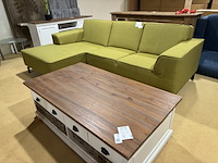 Hoekbank met lounge, groen/geel - afbeelding 1 van  4