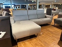 Hoekbank met lounge, houten poten, verstelbare neksteunen, wit - afbeelding 1 van  5