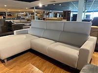 Hoekbank met lounge, houten poten, verstelbare neksteunen, wit - afbeelding 2 van  5