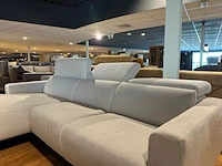 Hoekbank met lounge, houten poten, verstelbare neksteunen, wit - afbeelding 3 van  5