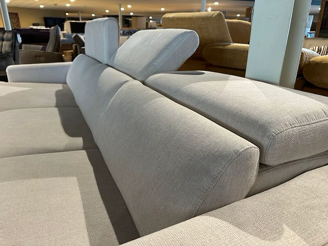 Hoekbank met lounge, houten poten, verstelbare neksteunen, wit - afbeelding 4 van  5