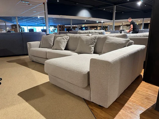 Hoekbank met lounge, lichtgrijs - afbeelding 3 van  6