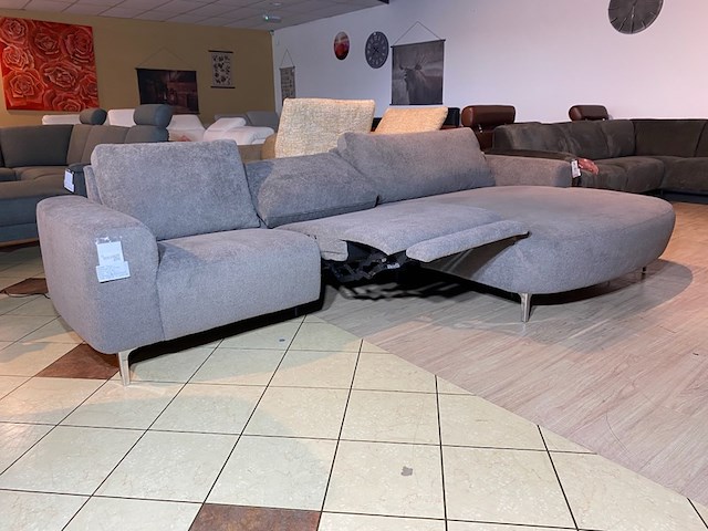 Hoekbank met lounge, taupe/bruin - afbeelding 1 van  6