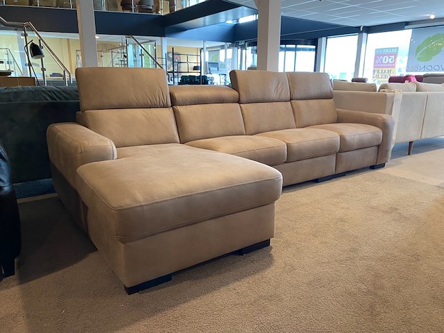Hoekbank met lounge, taupe/bruin - afbeelding 1 van  6