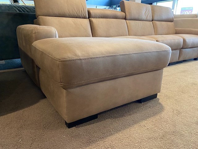 Hoekbank met lounge, taupe/bruin - afbeelding 3 van  6