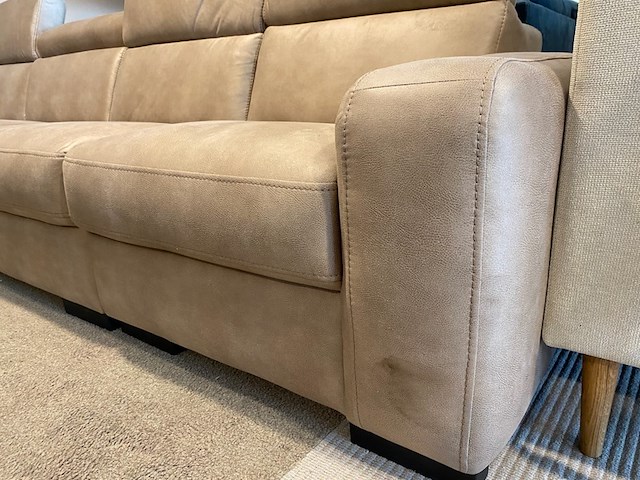 Hoekbank met lounge, taupe/bruin - afbeelding 5 van  6