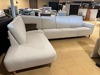 Hoekbank met open eiland, creme/wit - afbeelding 2 van  5