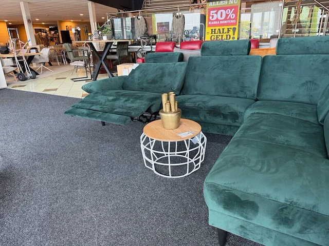 Hoekbank met open eiland, elektrisch verstelbaar groen - afbeelding 5 van  10