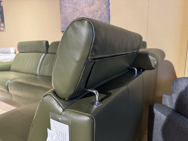 Hoekbank met open eiland, groen leder, elektrisch verstelbaar, verstelbare neksteunen - afbeelding 5 van  5