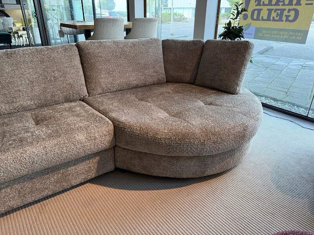 Hoekbank met ronde lounge grijs - afbeelding 2 van  7