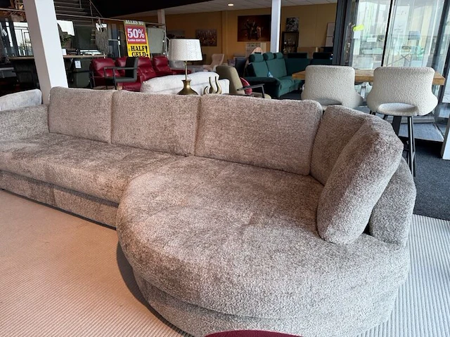 Hoekbank met ronde lounge grijs - afbeelding 3 van  7