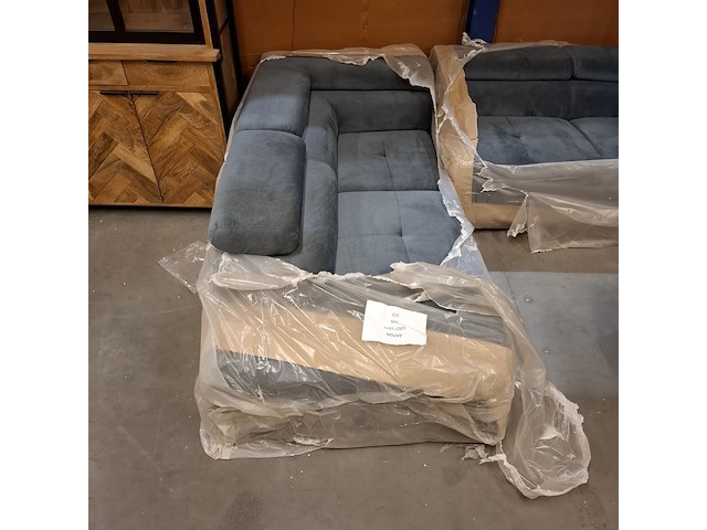 Hoekbank met verstelbare hoofdsteunen anton, blauw/grijs - afbeelding 3 van  7