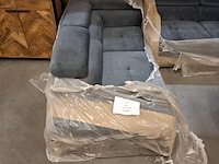 Hoekbank met verstelbare hoofdsteunen anton, blauw/grijs - afbeelding 3 van  7