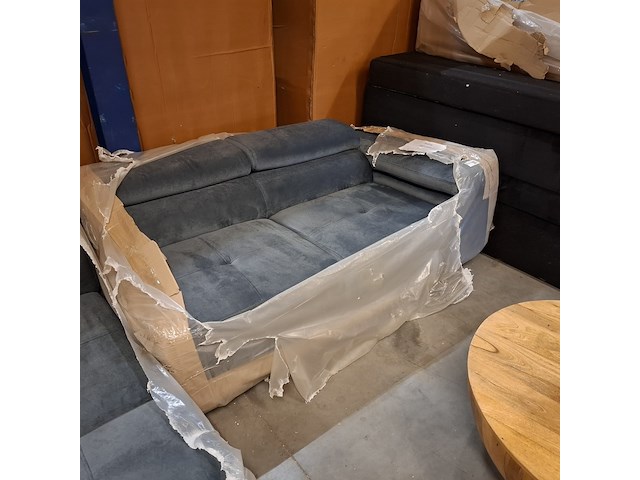 Hoekbank met verstelbare hoofdsteunen anton, blauw/grijs - afbeelding 4 van  7