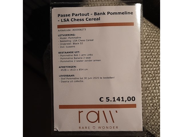 Hoekbank passepartout, pommeline - afbeelding 3 van  10