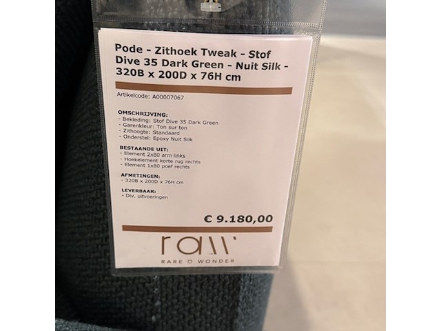 Hoekbank pode, tweak, dark green - afbeelding 2 van  8