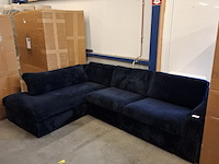 Hoekbank ribstof zwart - afbeelding 1 van  6