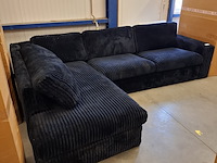 Hoekbank ribstof zwart - afbeelding 2 van  6