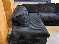 Hoekbank ribstof zwart - afbeelding 3 van  6
